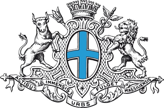L'Accueil de Suède est représenté par ses armoiries.